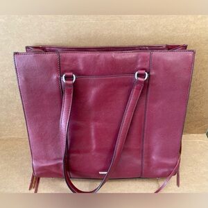 Rebecca Minkoff Red Leather Satchel Tote Fringe Handbag